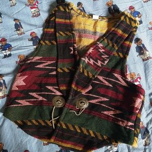 Vintage Abstract Navajo Vest Tapestry Material size Small/Medium